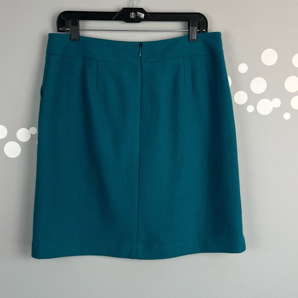 Talbots Wool Blend Straight Skirt Size 10 Teal - Picture 3 of 6